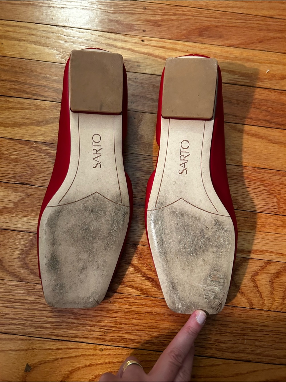 Franco Sarto | Women's Red D'Orsay Flat -
Size 7.5 EU 38 - Picture 5 of 5